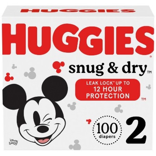Huggies Snug & Dry Baby Disposable Diapers – (Select Size and Count), Size: 2