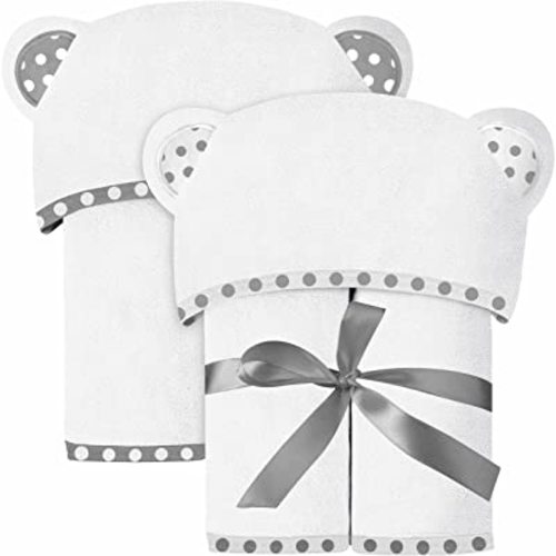 Set of 2 Hooded Baby Towels – White – Luxurious, Large and Super Absorbent – 30 x 30 Inch – Soft and Suitable for Infants, Toddlers and Kids – 400 GSM