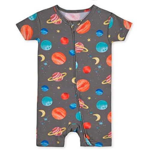 Gerber Baby Buttery-Soft Short Sleeve Romper with Viscose Made with Eucalyptus