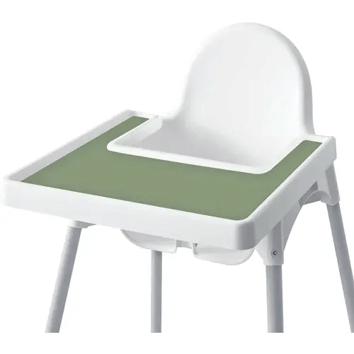 High Chair Placemat for IKEA Antilop Baby High Chair, Silicone Placemats, High Chair Tray Finger Foods Placemat for Boys and Girls, Babies, Toddlers (Sage)