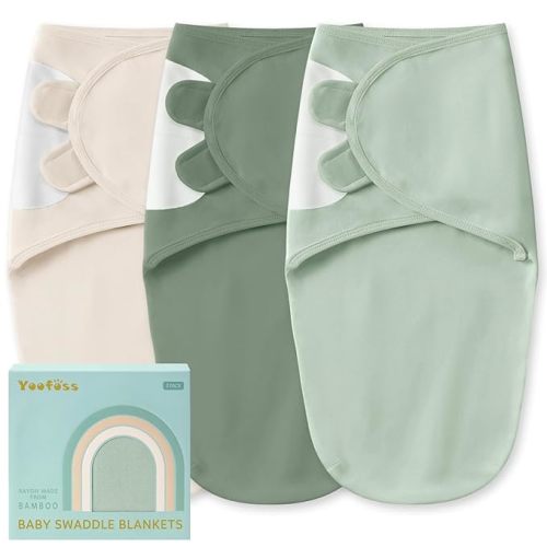 Yoofoss Baby Swaddle for Newborns 0–3 Months, Adjustable Soft & Breathable Swaddles,Noiseless Closure Swaddle Sleep Sack, Durable & Snug Fit