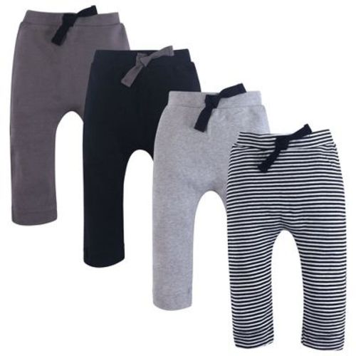Touched By Nature Baby And Toddler Boy Organic Cotton Pants 4pk, Black Gray, 6-9 Months