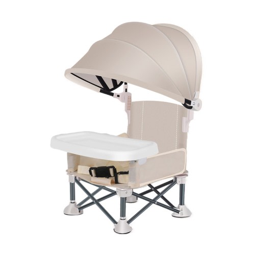 Baby Folding Chair Booster Seat For Outdoor Beach Camping | Toddler Camping Chair With Tray & Canopy Foldable Baby Camping Chair With Tray Portable Baby Feeding Chair For Travel