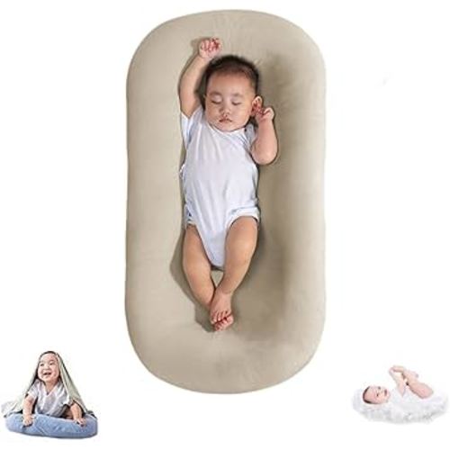 Baby Lounger Soft Cotton Bionic Design Lounger for Infant Baby 0-24 Months, Newborn Babies Shower Gifts (Birch Baby Lounger)