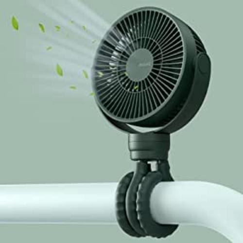 Amazon.com: JISULIFE Stroller Fan, Baby Fan 4000mAh Battery Operated, Fan for Stroller with 4 Speeds, Stroller Fan Rechargeable 720°Rotatable, Stroller Fan Clip on for Baby Carseat/Crib/Golf Cart/Treadmill -Green : Baby