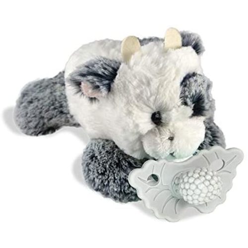 RaZbaby RaZbuddy RaZberry Teether Cookies & Cream/Pacifier Holder w/Removable Baby Teether Toy - 0M+ - Bpa Free - Cow