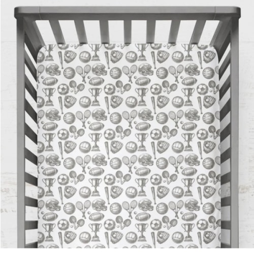 Vintage Sports Crib Sheet