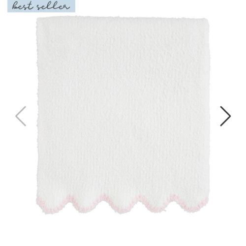 Pink Scallop Chenille Blanket