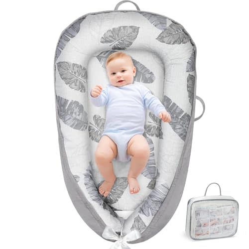 URMYWO Baby Lounger - Baby Lounger For Newborn, Breathable & Soft Baby Nest Cover Co Sleeping for baby 0-24 Months, Babies Essentials Gifts, Portable Infant Lounger Baby Floor Seat for Home and Travel