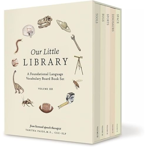 Our Little Library Vol. 3: Dinosaurs, Space, Tools, Bugs, and Sports Board Book Set for Boys & Girls (Tabitha Paige Children's Book Series)