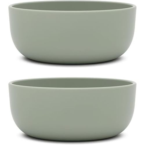 Lalo 2 Pack Silicone Bowls with Rigid Core - Non-toxic Grade Silicone Bowls for Toddlers and Kids Ages 12 Months+, BPA-Free, Dishwasher Safe, Non-suction