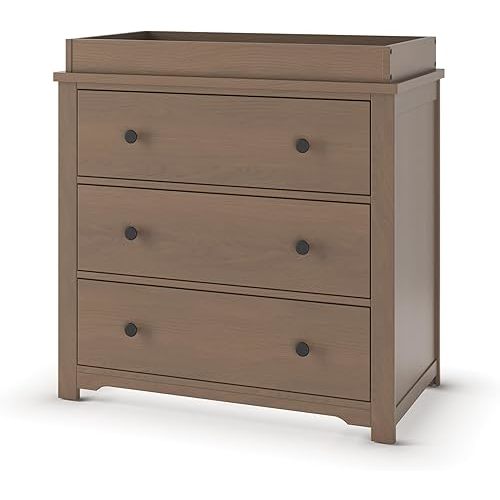 Child Craft Harmony 3 Drawer Dresser with Changing Topper for Nursery or Bedroom, Plenty of Storage, Anti-Tip Kit Included to Prevent Tipping, Non-Toxic, Baby Safe Finish (Dusty Heather)
