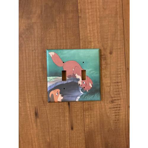 Fox and the Hound Double Light Switch Cover, Fox and the Hound Decoration, Copper and Tod, 14