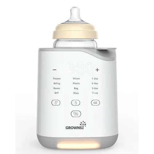 GROWNSY Bottle Warmer, 2025 Fast Baby Bottle Warmer for Breastmilk & Formula, Smart Temperature Control, with Timer, Thaw, Food Heater, Night Light, Calentador De Biberones for All Bottles