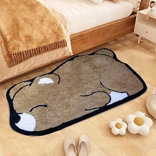 VelluraCove Soft Bear Rug for Living Room, Cute Bath Mat, Non Slip Area Rug Animal Bedroom Rugs for Home Decor, Housewarming 23" X 39" (Bear 1)
