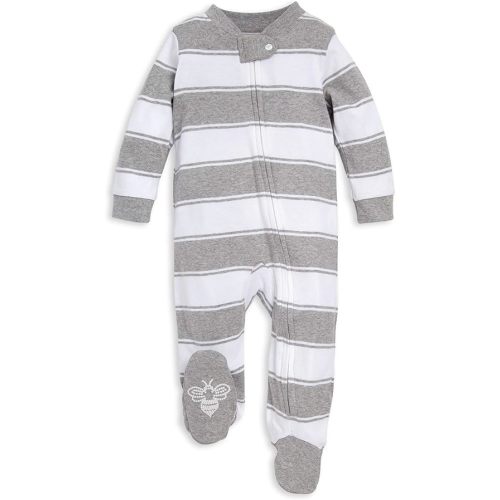 Burt's Bees Baby Boys' Sleep & Play PJs, 100% Organic Cotton One-Piece Zip Front Jumpsuit, Baby Boys Footie Pajamas & PJs
