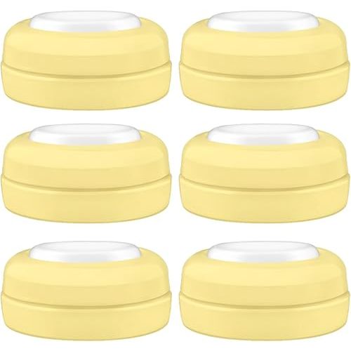 Maymom Screw Lids Aka Travel Caps with Rewritable Sealing Disc Compatible with Avent, Maymom Wide Mouth Bottles; Cap Replace Avent Natural Bottle Sealing Ring and Sealing Disc, 6pcs. (Yellow)