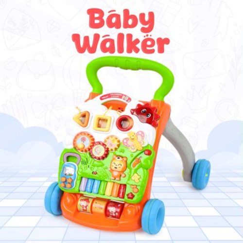 YOLAY 2-in-1 Premium Baby Walker and Activity center for (Girls/Boys) Sit to Stand Learning Walker with Interactive Music Panel for Infants & Toddlers (Green)
