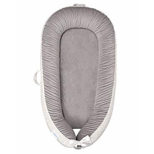 ChildLike Baby Lounger Baby Nest Co-Sleeping for Baby Infant Floor Seat Original Lounger Baby Nest- Ultra Soft Cotton & Breathable Fiberfill Portable Adjustable Newborn Shower Gift Essential(Grey)