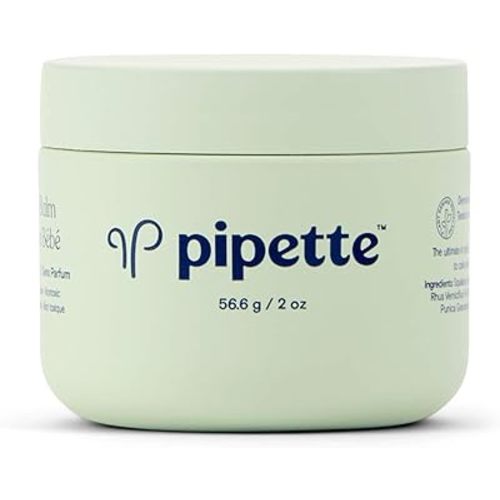 Pipette Baby Balm - Protects, Hydrates & Nourishes Sensitive Skin - Baby Essentials for Newborn with Renewable Plant-Derived Squalane, 2 oz