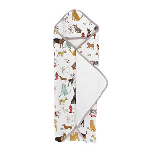 Little Unicorn Cotton Muslin & Terry Infant Hooded Bath Towel | 100% Cotton Muslin & Terry | Extra Soft and Absorbent | Newborn, Baby | Unisex | 30” x 30” | Woof
