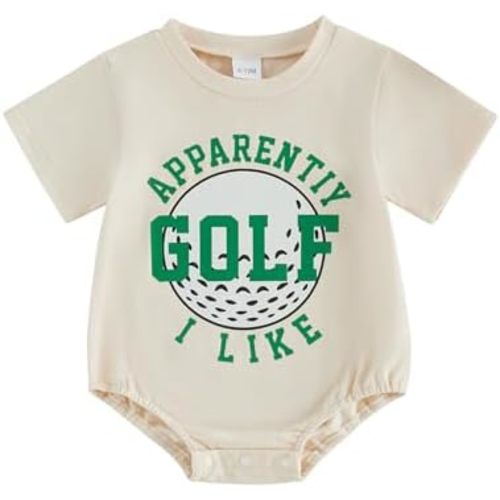 Kupretty Infant Baby Boy Girl Romper Baseball/Golf Play Ball Embroidered Romper Short Sleeve Bodysuit Newborn Playsuit