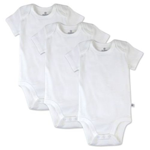 3-pack Organic Cotton Short Sleeve Bodysuits Bright White 0-3m