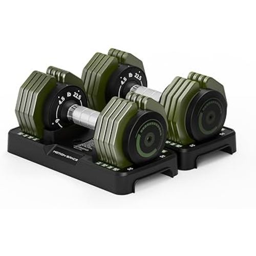 Adjustable Dumbbells Set 12.5LB/22.5LB Pair, 1-Sec Fast Adjustable 5 Weights by Turning Handle, Premium Comfort Non-slip Metal Dumbbells with Tray, Compact Size for Full Body Home Workout