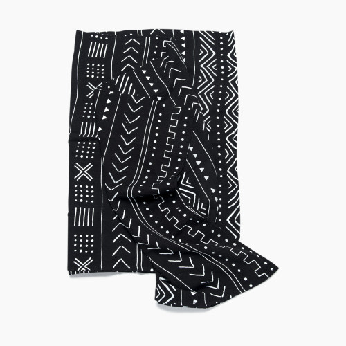 Loulou Lollipop Bamboo Muslin Swaddle - Black Mudcloth