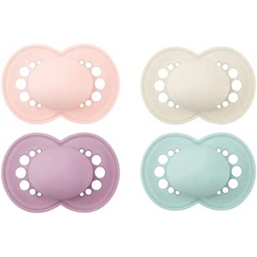 MAM Original Matte Baby Pacifier, Pink/Purple/Blue, 6-16 Months (4 Count)