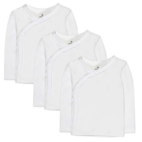 3-Pack Organic Cotton Long Sleeve S Clothingide-Snap tops | Honest Baby