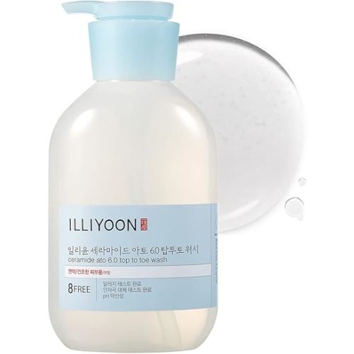 Illiyoon Ceramide Ato 6.0 Top to Toe Wash - Mild Cleanser for Baby body, 16.9 Fl Oz (500ml)