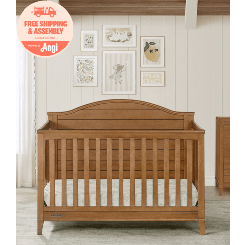 Delta Children Phoebe 6-in-1 Convertible Crib - Greenguard Gold Certified, Chestnut