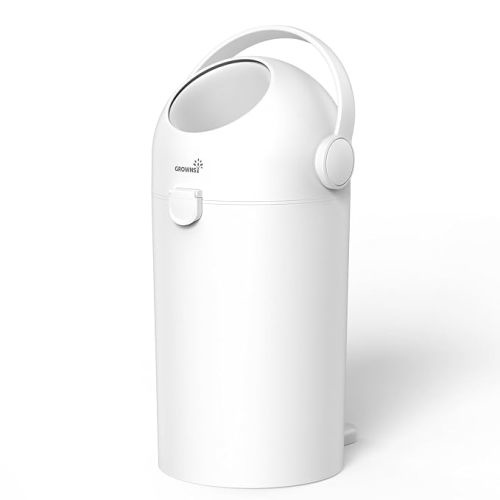 Grownsy Odor-Locking Baby Diaper Pail with Dual-Barrier Design, Beige