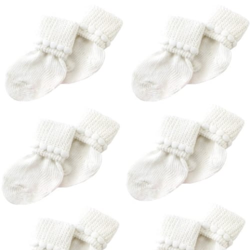 Newborn Baby Boy & Girl Socks by Nurses Choice - Includes 6 Pairs of Cotton Socks