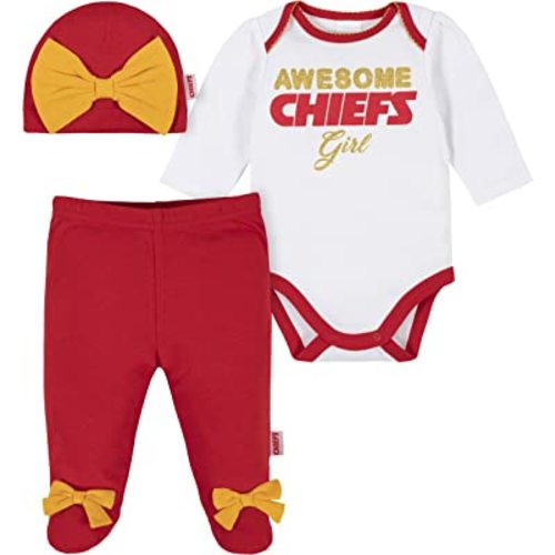 Gerber NFL Baby Girls Nfl Team Footed Pant and Bodysuit Gift Set