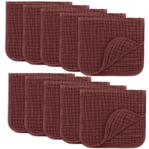 Muslin Burp Cloths Large 100% Cotton By Comfy Cubs (wine, Pack Of 6)