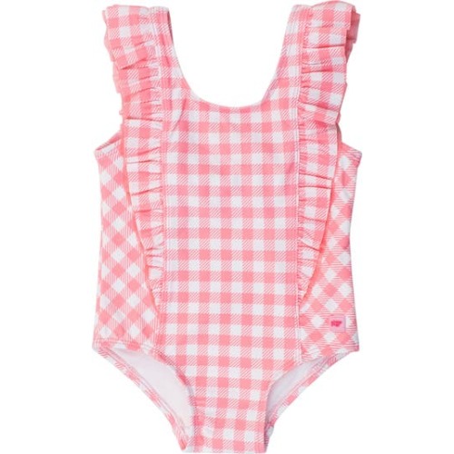 Periwinkle Blue Gingham One-Piece Swimsuit, 6-12M