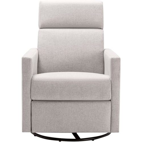 Modern Upholstered Rocker Chair Plush Seating Glider Swivel Recliner Chair