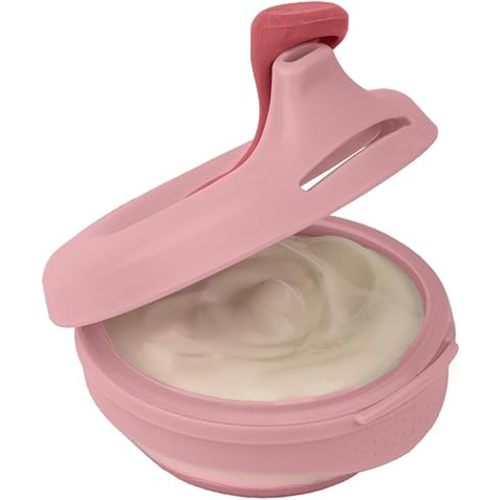 b.box Fill + Feed (Blush) | Reusable Baby Food Pouch | For Babies & Toddlers 4m+ | Silicone/Nylon Pouch, BPA-Free Lid | Dishwasher & Microwave Safe | 110mL (3.7oz, ½ Cup) Capacity