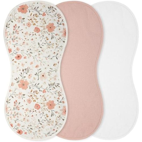 3 Pcs Changing Pad Liners Fits in Peanut Shape Changing Pad Waterproof Diaper Mats Organic Cotton Peanut Mats are Warm on a Baby's Back, Washable Reusable(Fresh Style,White)