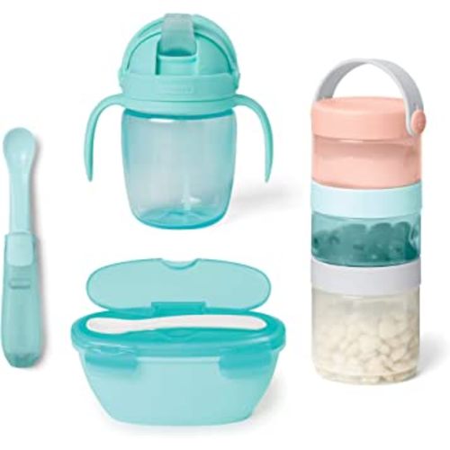 Skip Hop Baby Feeding Travel Set, 6pc, Soft Tea