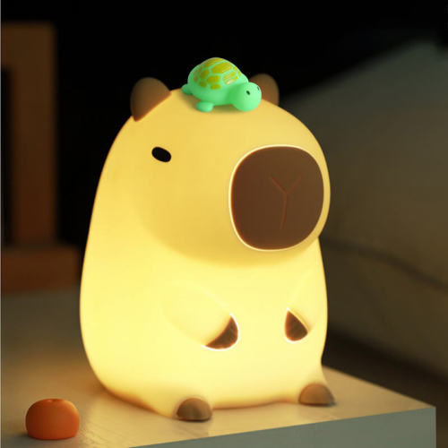 Capybara With Turtle LED Squishy Night Light For Gift USB Rechargeable – Huggwaii
