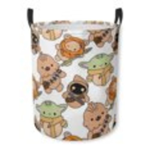 Baby -Yoda cuteKawaii Collapsible laundryhamper cute anime Round Waterproof Storage Basket with Handle for Bedroom Bathroom Living Room