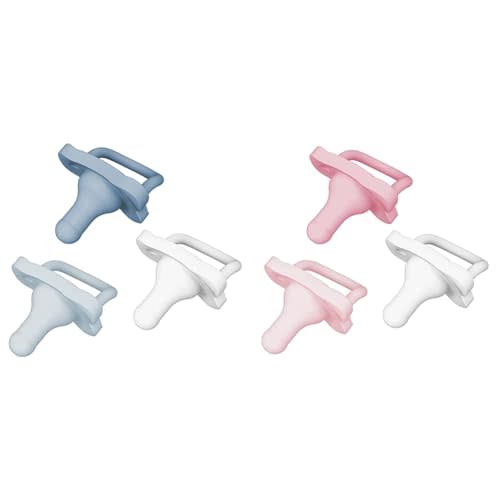 Dr. Brown's HappyPaci 100% Silicone Pacifier 0-6m, BPA Free, 3 Count (Pack of 1) + 3 Ct, White/Blue/Pink