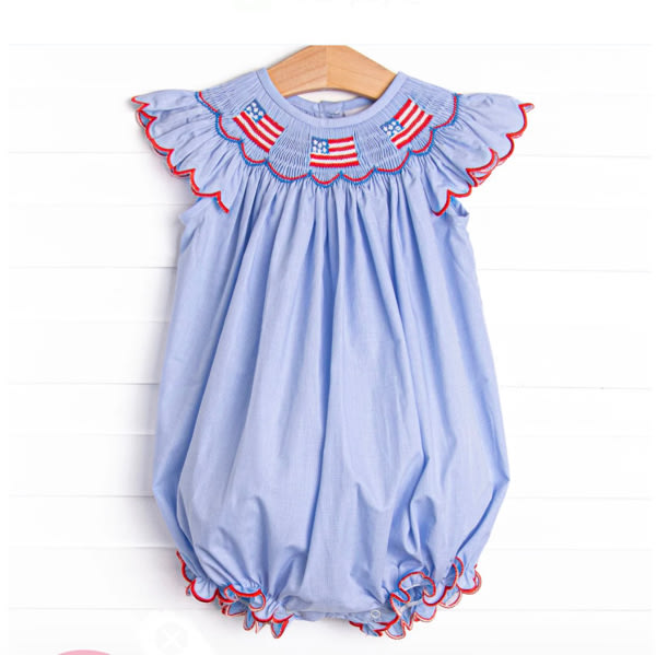 Prideful Banner Smocked Bubble, Blue – Stitchy Fish