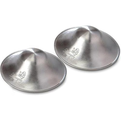 The Original Silver Nursing Cups - 999k Silver Cups - Nipple Shields for Nursing Newborn - Newborn Essentials Must Haves - Nipple Covers Breastfeeding - 999 Silver