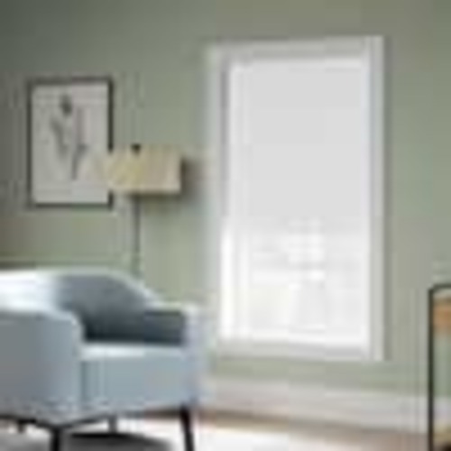 iFit Cut-to-Width 41 in. W x 73 in. L White Cordless Blackout Polyester Fabric Roller Shade 41021