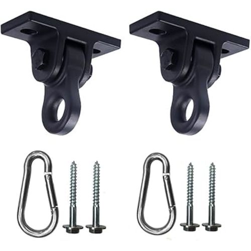 Heavy Duty Black Swing Hangers Screws Bolts Included Over 5000 lb Capacity Playground Porch Yoga Seat Trapeze Wooden Sets Indoor Outdoor 2 Pack