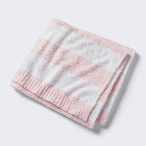 Gap Home Kids Ombre Stripe Organic Cotton Non-Slip Bath Rug, Pink, 20x30  